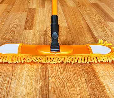 Mop cleaning hardwood floor